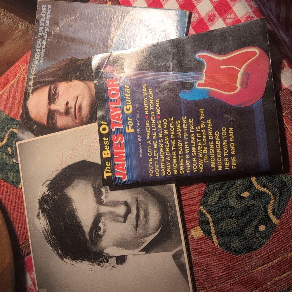 James Taylor"Guitar Book"&2 Authentic Vintage James Taylor Records